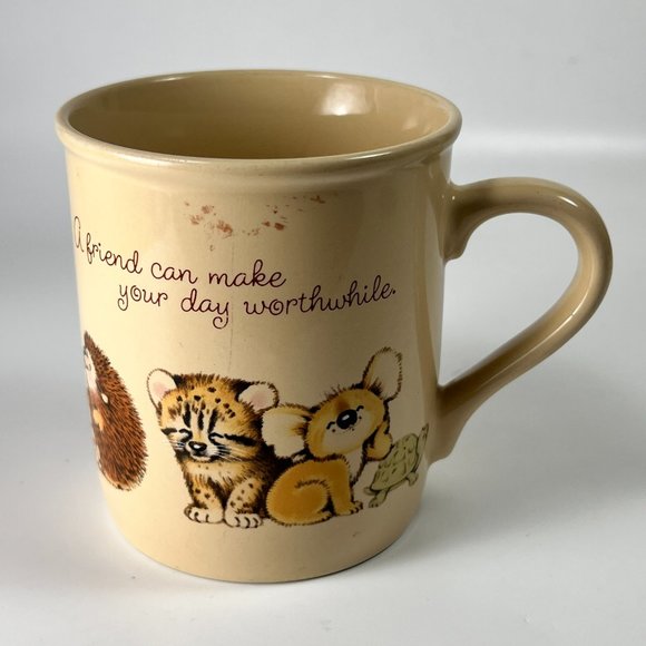 Vtg A Friend Hallmark Mug Mates Ceramic Coffee Tea Cup Mug 1983 Japan - Picture 1 of 15